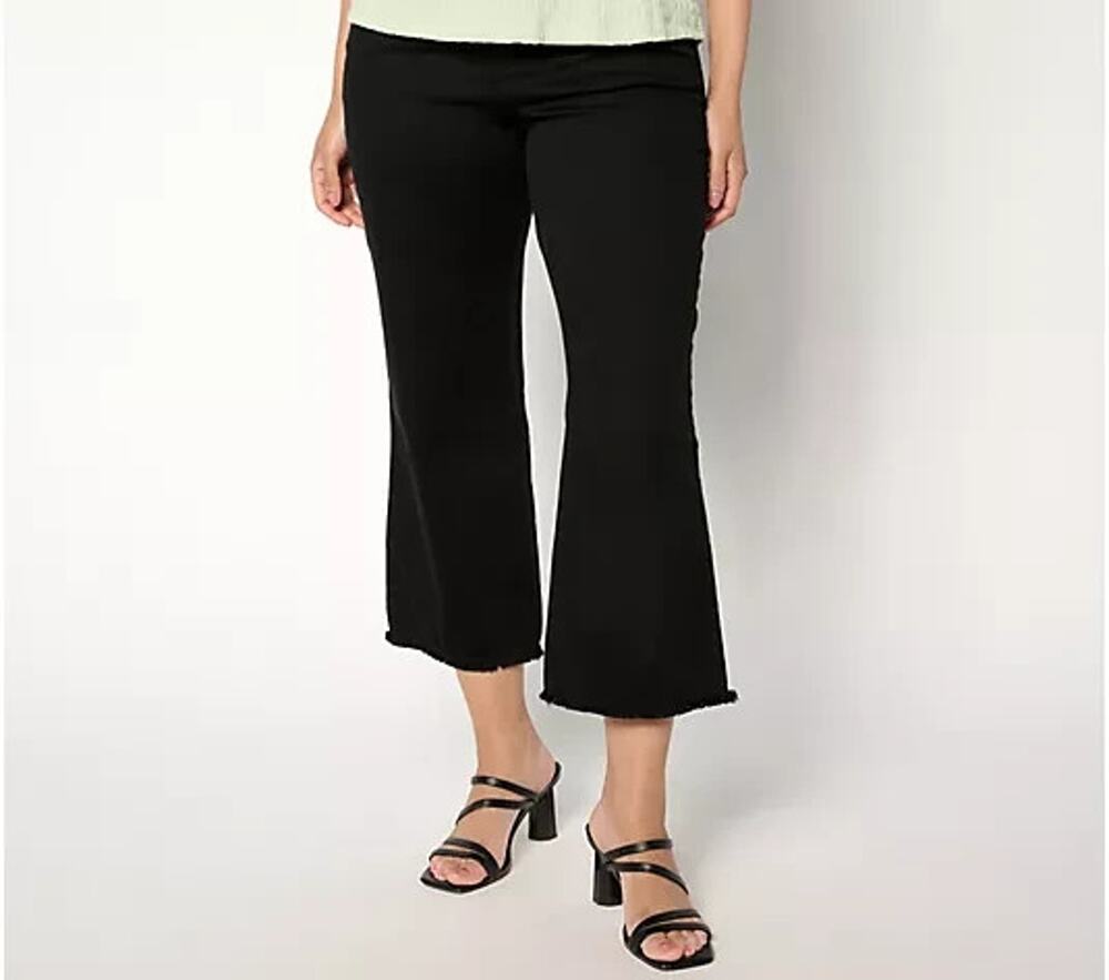 Belle Kim Graverl Mariner Crop Jeans Womens 14 Petite 14P Black Twill Tripleluxe